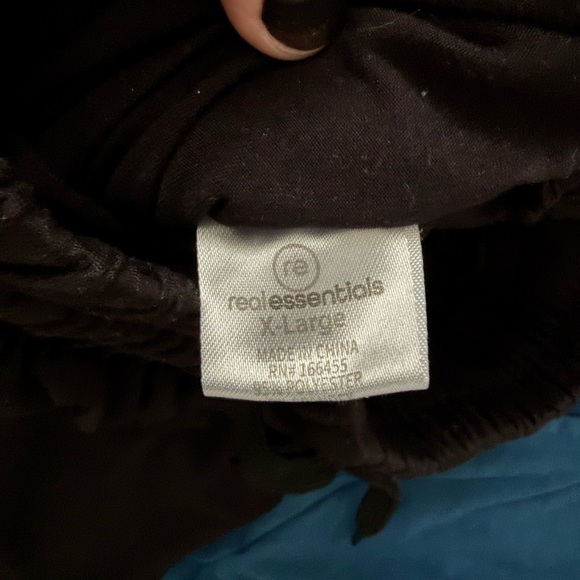Washed never worn Real Essentials Black and Teal Joggers size XL. BLACK AND BLUE - Picture 3 of 4